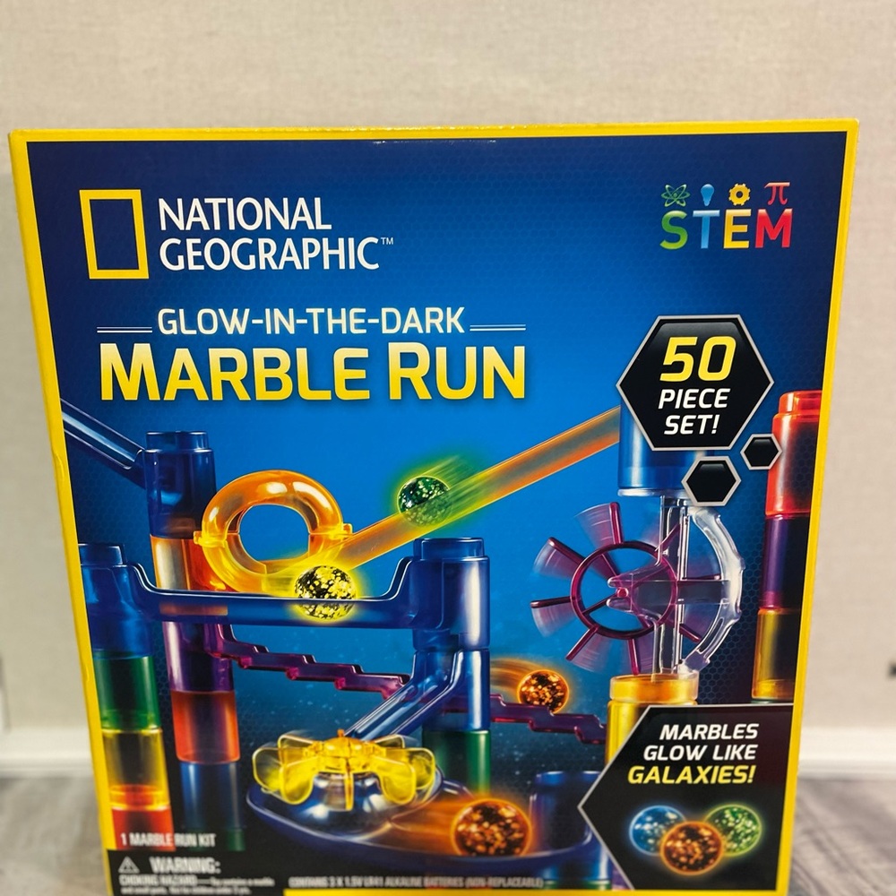 National Geographic Glow-in-the-Dark Marble Run - 50 Piece Set